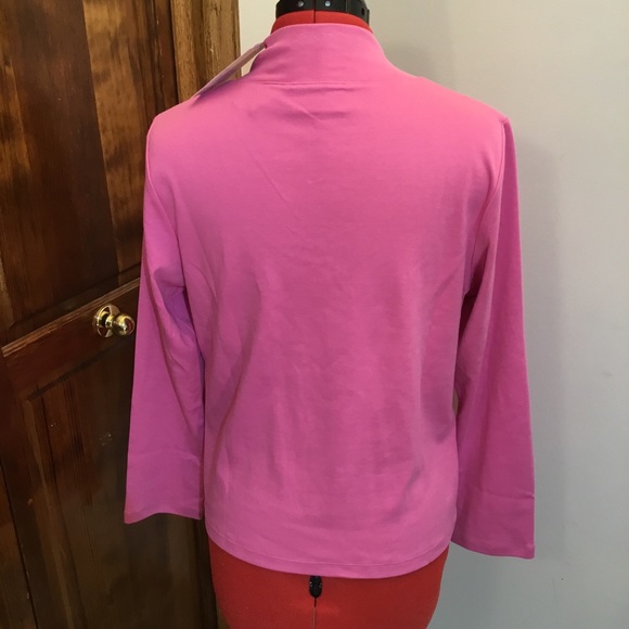 Liz Claiborne V neck blouse, size MP, NWT, cotton, stretch - Picture 2 of 3